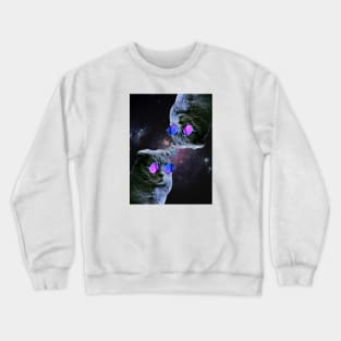 Cat with Sunglasses in Space Crewneck Sweatshirt